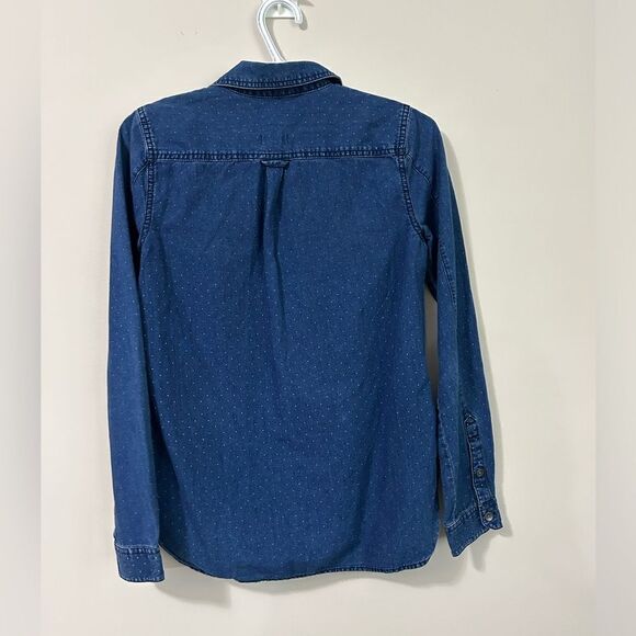 Madewell Chambray Polka Dot Long Sleeves Top - Picture 6 of 6